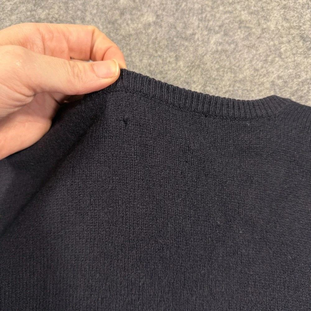 Polo Ralph Lauren Sweater Vest Mens‎ Large Navy 100% Lambswool V Neck Knit Logo